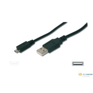 Assmann - USB A -- mini USB összekötő kábel 1m /AK-300130-010-S/