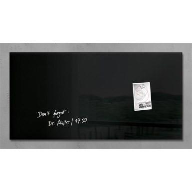 SIGEL Mágneses üveg tábla, 91x46 cm, SIGEL "Artverum ", fekete