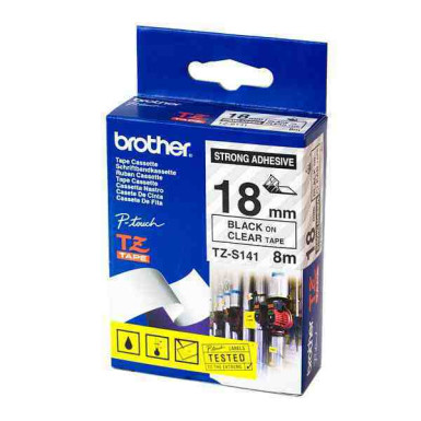 BROTHER TZe-S141 laminált P-touch szalag (18mm) Black on Clear - 8m