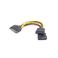 Gembird cable power SATA 15 pin - 2x SATA HDD - straight CC-SATAM2F-01