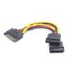 Gembird cable power SATA 15 pin - 2x SATA HDD - straight CC-SATAM2F-01