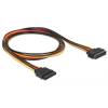 Delock Cable Power SATA 15 Pin male SATA 15 Pin female extension 100 cm 60133