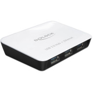Delock USB 3.0 Hub 3 port + 1 port Gigabit LAN 10/100/1000 Mb/s 62431