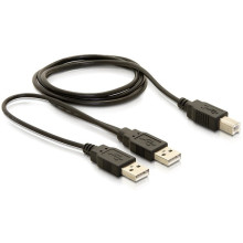 Delock USB 2.0-B - USB-A hálózati + hálózati/adat kábel 82394