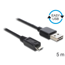 Delock EASY-USB 2.0 -A apa  USB 2.0 micro-B apa kábel, 5 m 83369