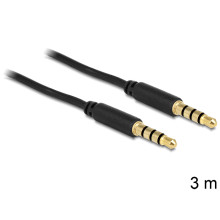 Delock sztereó kábel 3.5 mm 4 pin csatlakozó  csatlakozó, 3 m 83437