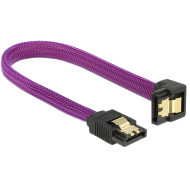 Delock SATA cable 6 Gb/s 20 cm down / straight metal purple Premium 83694