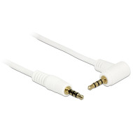 Delock Cable Stereo Jack 3.5 mm 4 pin male  male angled 0.5 m white 84736