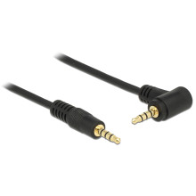 Delock Cable Stereo Jack 3.5 mm 4 pin male  male angled 2 m black 84740