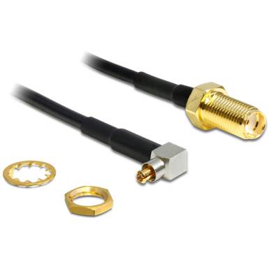 Delock adapter MC-Card dugó 90° SMA Jack, 100 mm 88468 Delock adapter MC-Card dugó 90° SMA Jack, 100 mm 88468