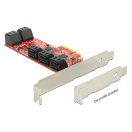 Delock PCI Express kártya  10db belső SATA (6Gb/s) csatlakozóval, alacsony profilú kivitel 89384