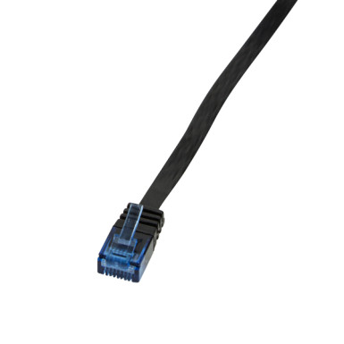 LogiLink CAT6 U/UTP Flat Patch Cable SlimLine AWG32 black 0,50m CF2023U