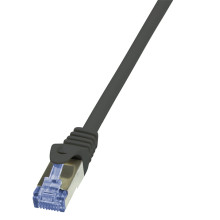 LogiLink CAT6A S/FTP Patch Cable PrimeLine AWG26 PIMF LSZH black 0,25m CQ3013S