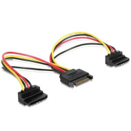 Gembird cable power SATA 15 pin - 2x SATA HDD (angled connectors) CC-SATAM2F-02