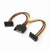 Gembird cable power SATA 15 pin - 2x SATA HDD (angled connectors) CC-SATAM2F-02