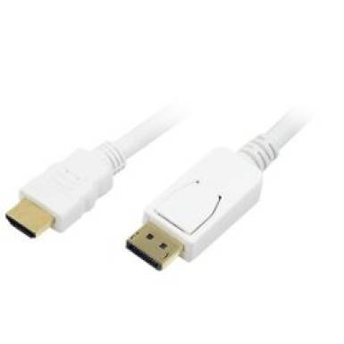 LogiLink DisplayPort - HDMI l kábel, 2 méter, fehér CV0055 LogiLink DisplayPort - HDMI l kábel, 2 méter, fehér CV0055