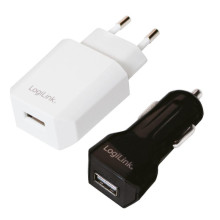 LogiLink USB töltő szett (hálózati + autós) PA0109