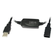 LogiLink USB 2.0 hosszabbító kábel fekete 15m UA0145