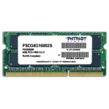Patriot 4GB 1600MHz DDR3 Non-ECC CL11 SODIMM PSD34G16002S