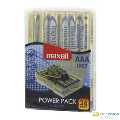 Maxell Alkáli AAA ceruza elem Power Pack (24db / csomag) /LR03/ visszazárható átlátszó műanyag doboz