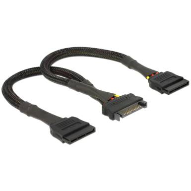 Delock SATA Power Cable 15 pin female 2 x SATA 15 pin male 25 cm 60135 Delock SATA Power Cable 15 pin female 2 x SATA 15 pin male 25 cm 60135