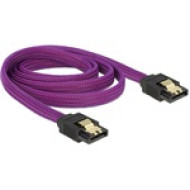 Delock SATA cable 6 Gb/s 100 cm straight / straight metal purple Premium 83692