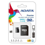 ADATA memory card micro SDHC UHS-I 32GB + SDHC Adapter AUSDH32GUICL10-RA1
