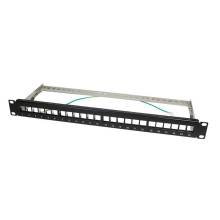 LOGILINK- Keystone Panel for 24 Keystone Jacks / Coupler, shielded, black NK4042
