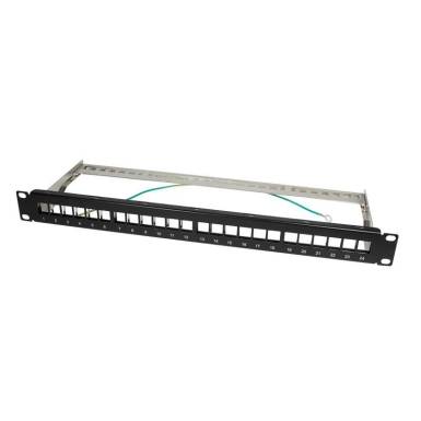LOGILINK- Keystone Panel for 24 Keystone Jacks / Coupler, shielded, black NK4042 LOGILINK- Keystone Panel for 24 Keystone Jacks / Coupler, shielded, black NK4042