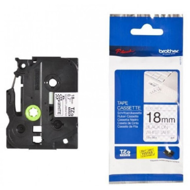 Brother 18mm fehér alapon fekete biztonsági szalag TZESE4
