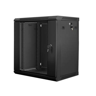 Lanberg 19'' fali rack szekr&eacute;ny 12U 600x450mm fekete (&uuml;vegajt&oacute;) WF01-6412-10B