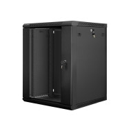 Lanberg 19'' fali rack szekrény 15U 600x600mm fekete (üvegajtó) WF01-6615-10B