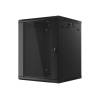 Lanberg 19'' fali rack szekrény 15U 600x600mm fekete (üvegajtó) WF01-6615-10B