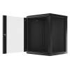 Lanberg 19'' fali rack szekrény 15U 600x600mm fekete (üvegajtó) WF01-6615-10B