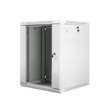 Lanberg 19'' fali rack szekr&eacute;ny 15U 600x600mm sz&uuml;rke (&uuml;vegajt&oacute;) WF01-6615-10S