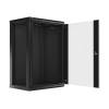 Lanberg 19'' fali rack szekrény 18U 600x450mm fekete (üvegajtó) WF01-6418-10B