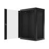 Lanberg 19'' fali rack szekrény 18U 600x450mm fekete (üvegajtó) WF01-6418-10B
