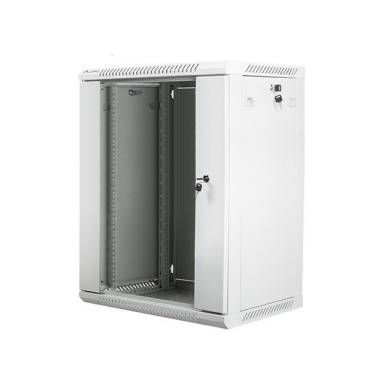 Lanberg 19'' fali rack szekr&eacute;ny 18U 600x450mm sz&uuml;rke (&uuml;vegajt&oacute;) WF01-6418-10S