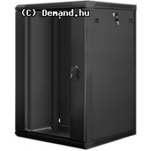Lanberg 19'' fali rack szekrény 18U 600x600mm fekete (üvegajtó) WF01-6618-10B