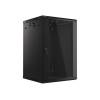 Lanberg 19'' fali rack szekrény 18U 600x600mm fekete (üvegajtó) WF01-6618-10B