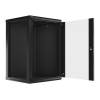 Lanberg 19'' fali rack szekrény 18U 600x600mm fekete (üvegajtó) WF01-6618-10B