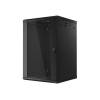 Lanberg 19'' fali rack szekrény 18U 600x600mm fekete (üvegajtó) WF01-6618-10B