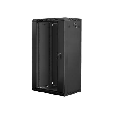 Lanberg 19'' fali rack szekr&eacute;ny 22U 600x450mm fekete (&uuml;vegajt&oacute;) WF01-6422-10B