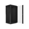 Lanberg 19'' fali rack szekrény 27U 600x600mm fekete (üvegajtó) WF01-6627-10B