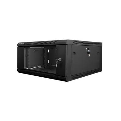 Lanberg 19'' fali rack szekrény 4U 600x600mm fekete (üvegajtó) WF01-6604-10B Lanberg 19'' fali rack szekrény 4U 600x600mm fekete (üvegajtó) WF01-6604-10B