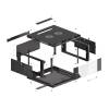 Lanberg 19'' fali rack szekrény 4U 600x600mm fekete (üvegajtó) WF01-6604-10B