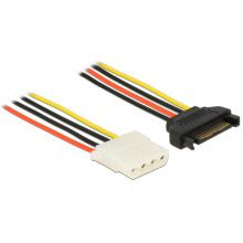 Delock Power Cable SATA 15 pin male  4 pin female 100 cm 60140