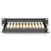 DIGITUS Patch Panel 12 portos 1U, 10", CAT 6,árnyékolt
