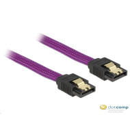 Delock SATA cable 6 Gb/s 20 cm straight / straight metal purple Premium 83689