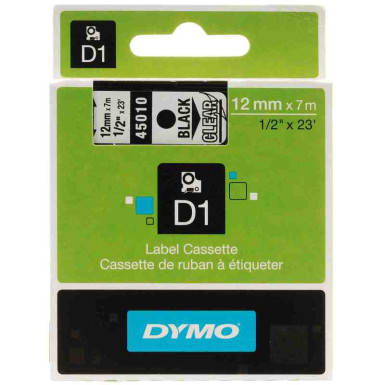 DYMO címke LM D1 alap 12 mm Black/víztiszta
